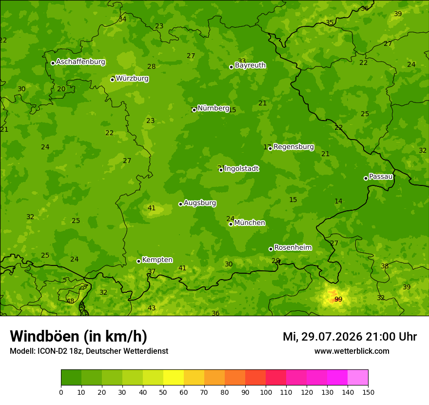 Maximale Windböen