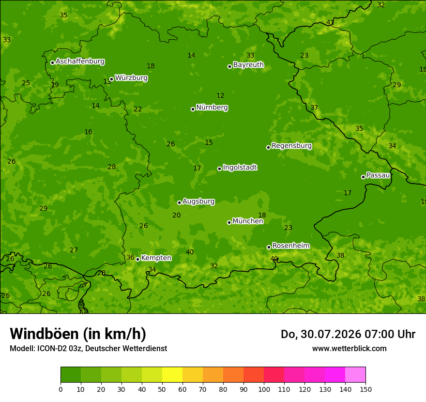 Maximale Windböen