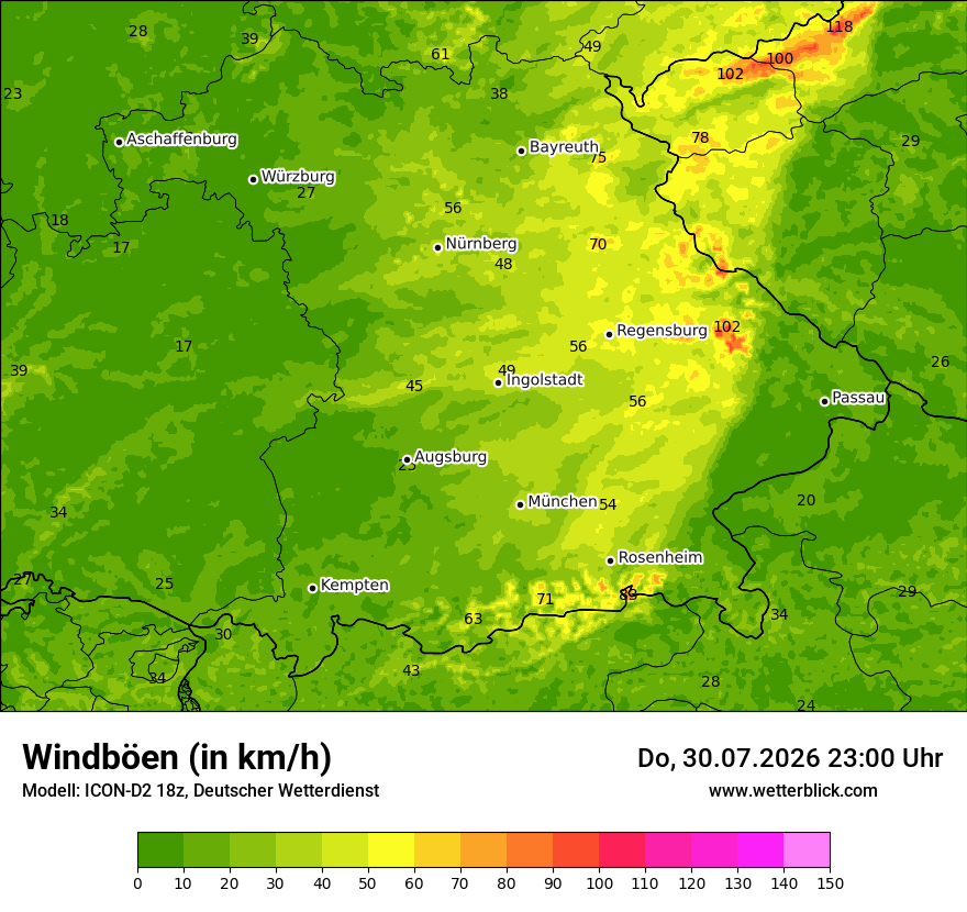 Maximale Windböen