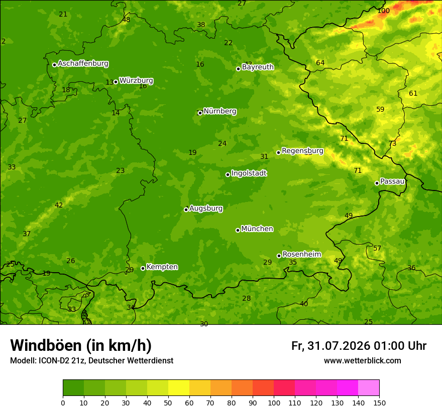 Maximale Windböen