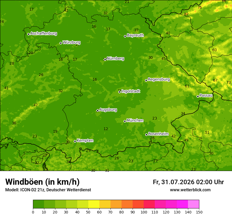 Maximale Windböen