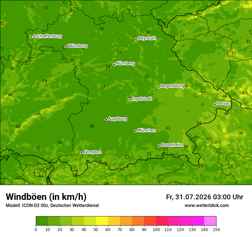 Maximale Windböen