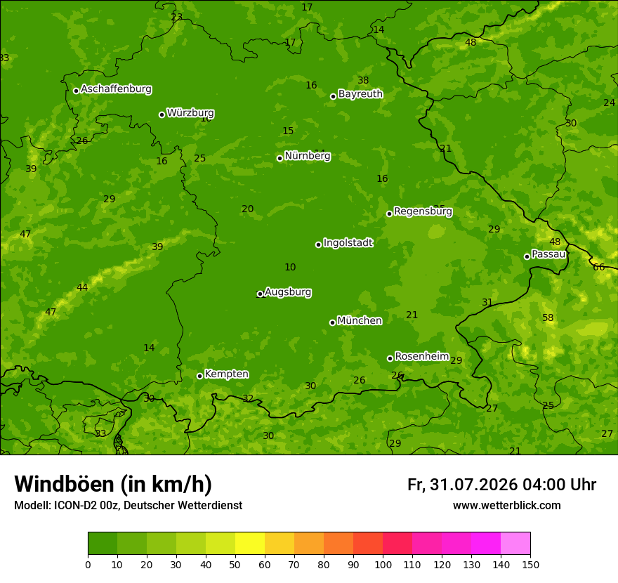 Maximale Windböen