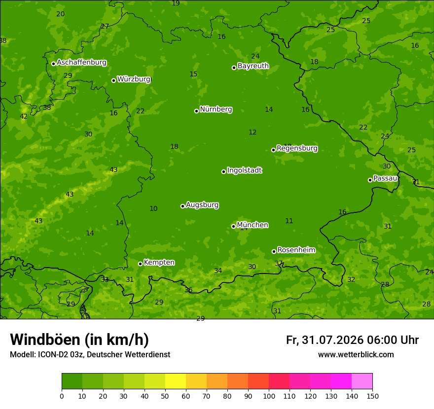 Maximale Windböen