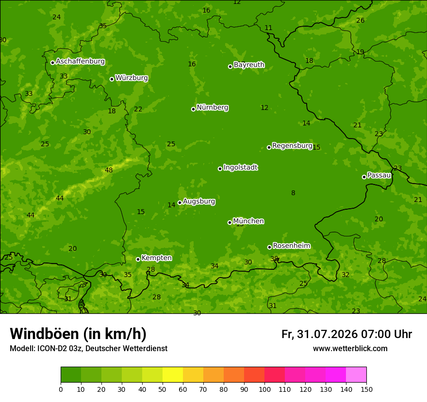 Maximale Windböen