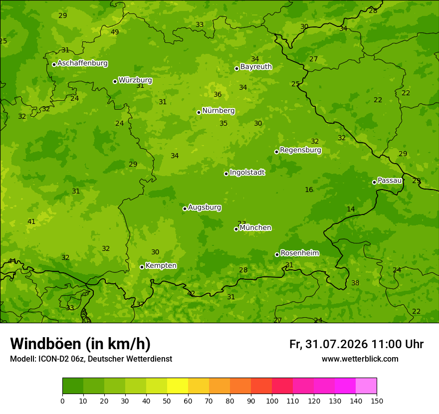 Maximale Windböen