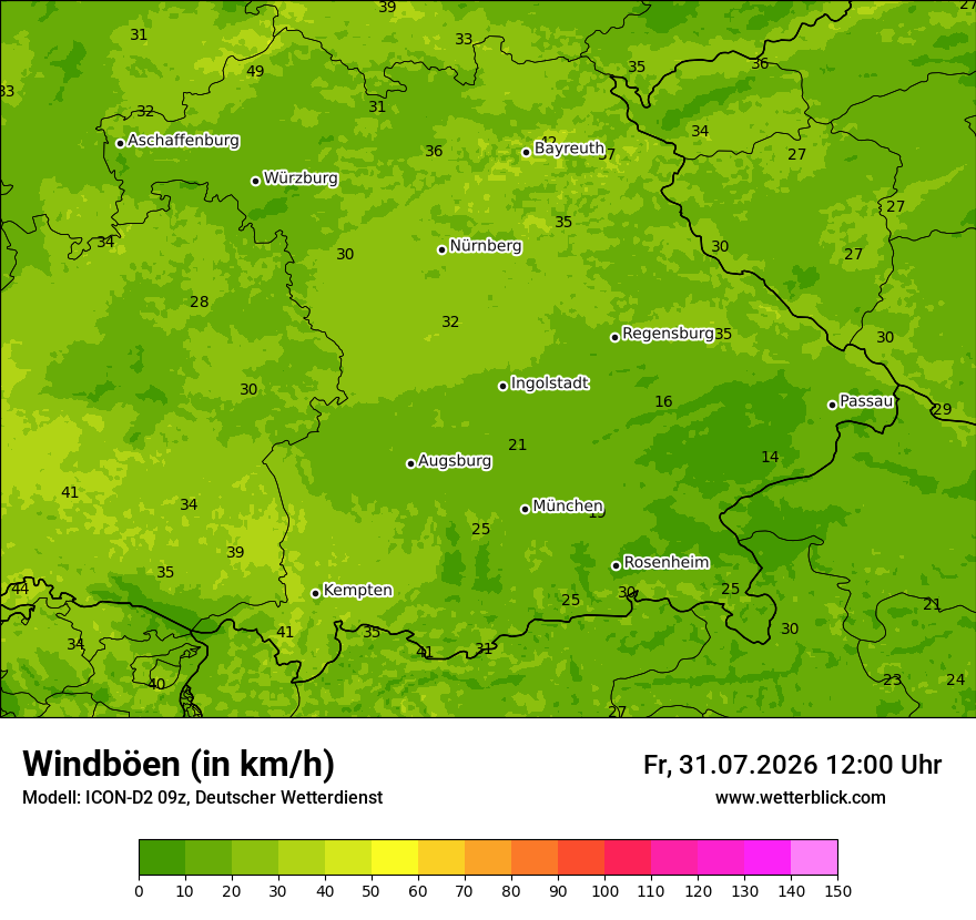 Maximale Windböen