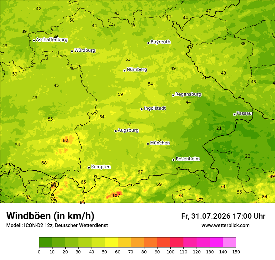Maximale Windböen
