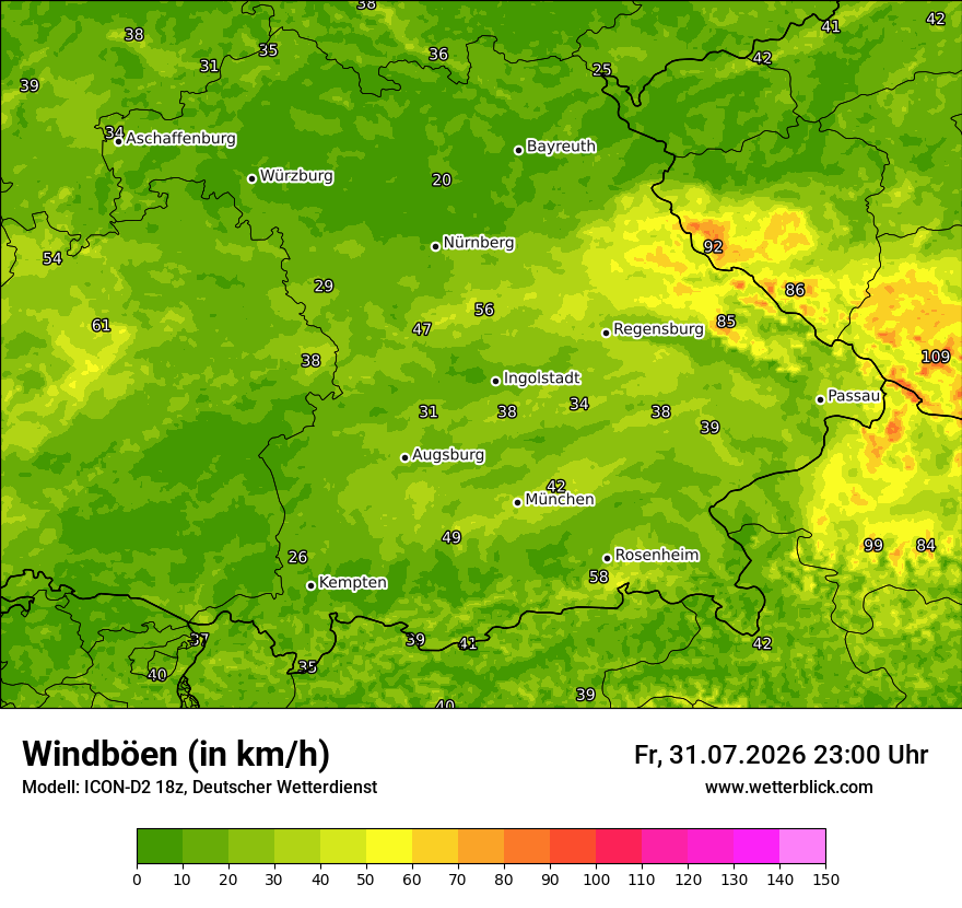 Maximale Windböen