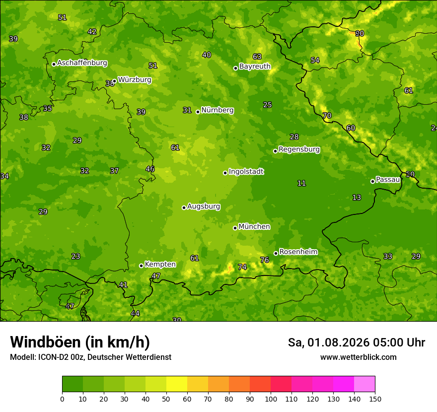 Maximale Windböen