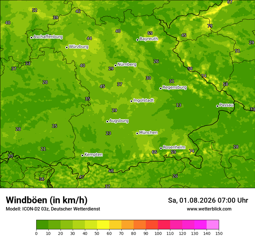 Maximale Windböen