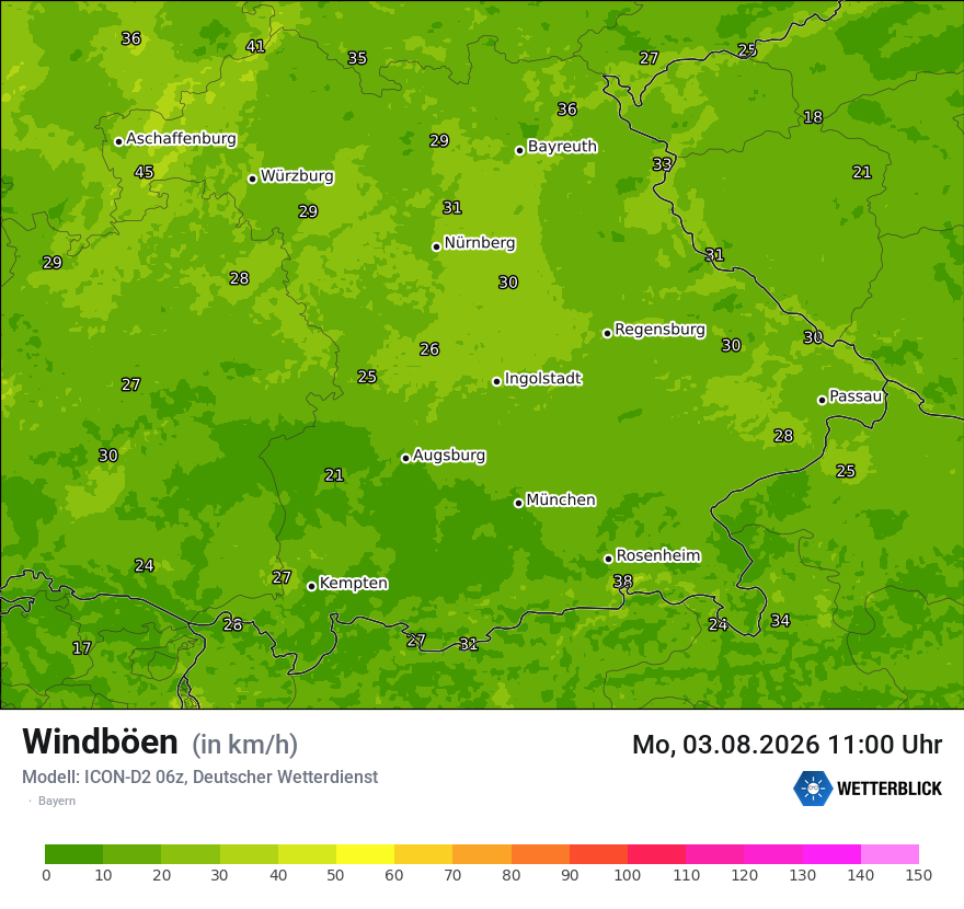Maximale Windböen