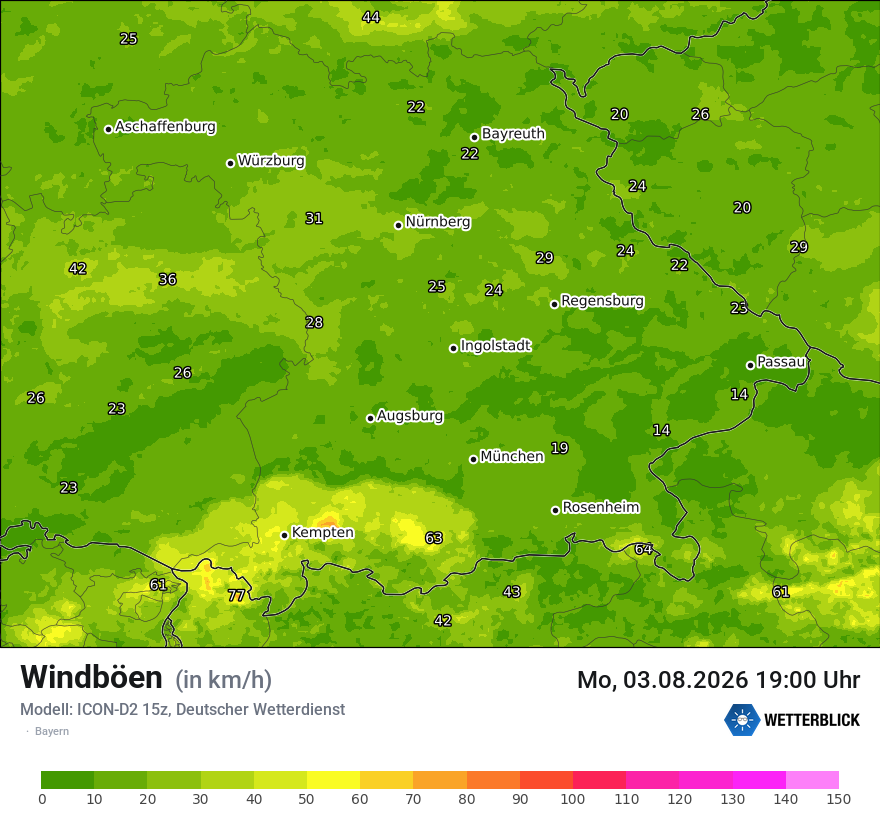 Maximale Windböen