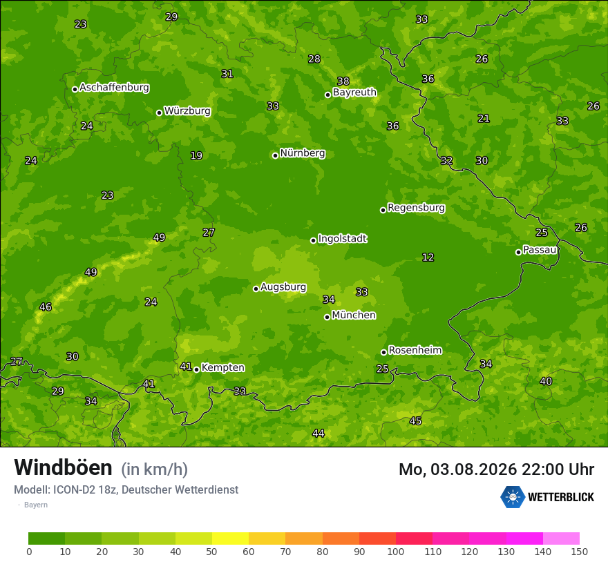 Maximale Windböen