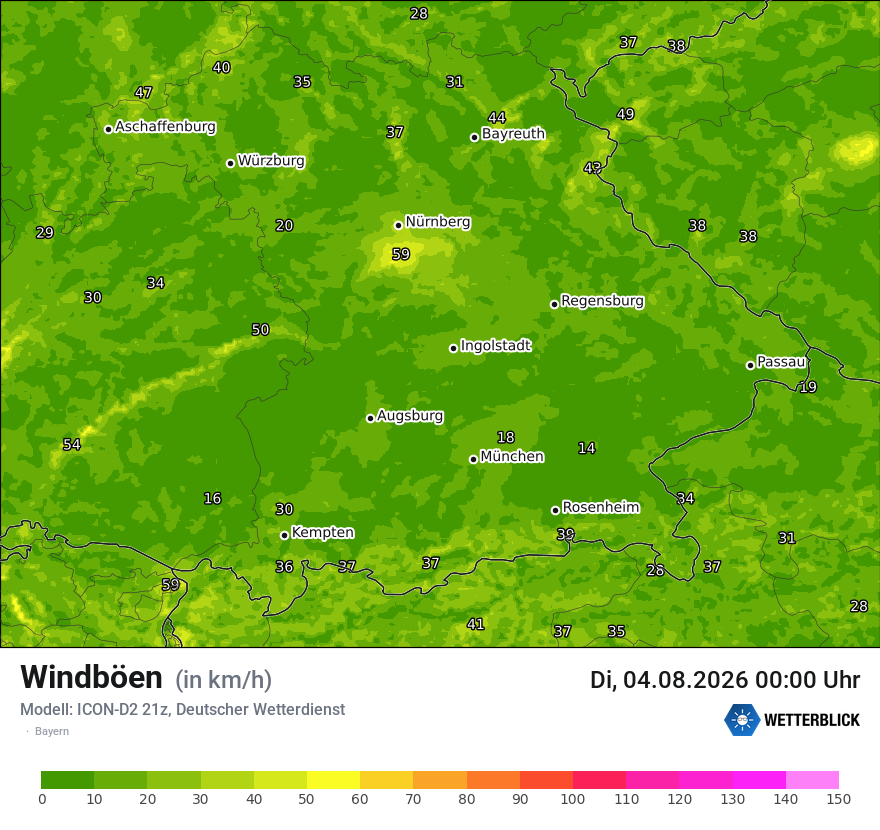Maximale Windböen