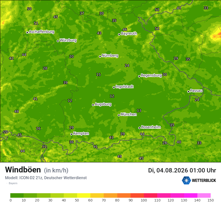 Maximale Windböen