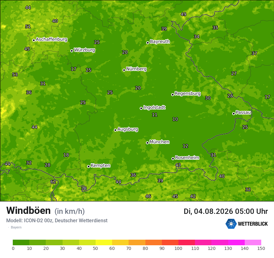 Maximale Windböen