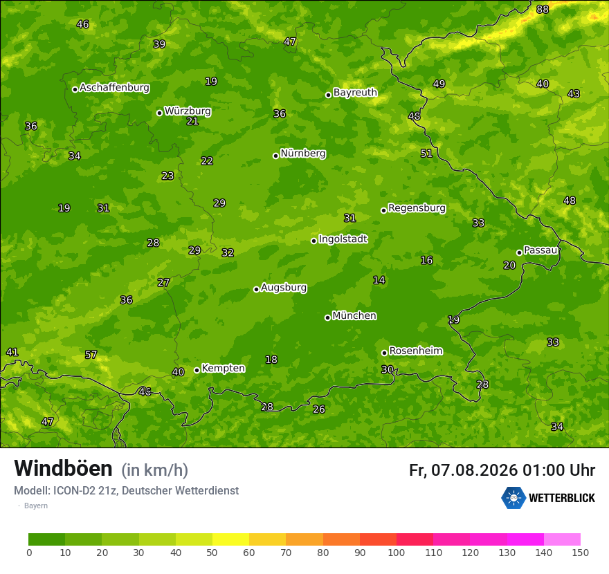 Maximale Windböen