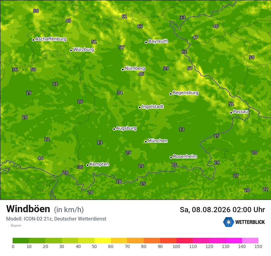 Maximale Windböen