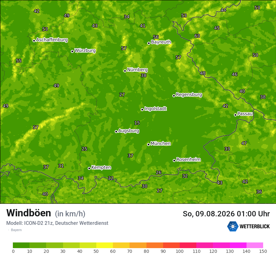 Maximale Windböen