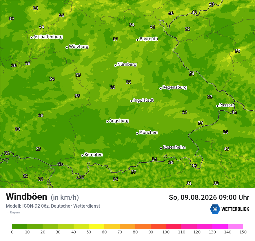 Maximale Windböen