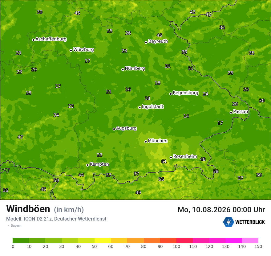 Maximale Windböen
