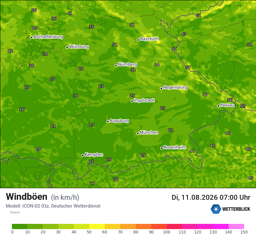 Maximale Windböen