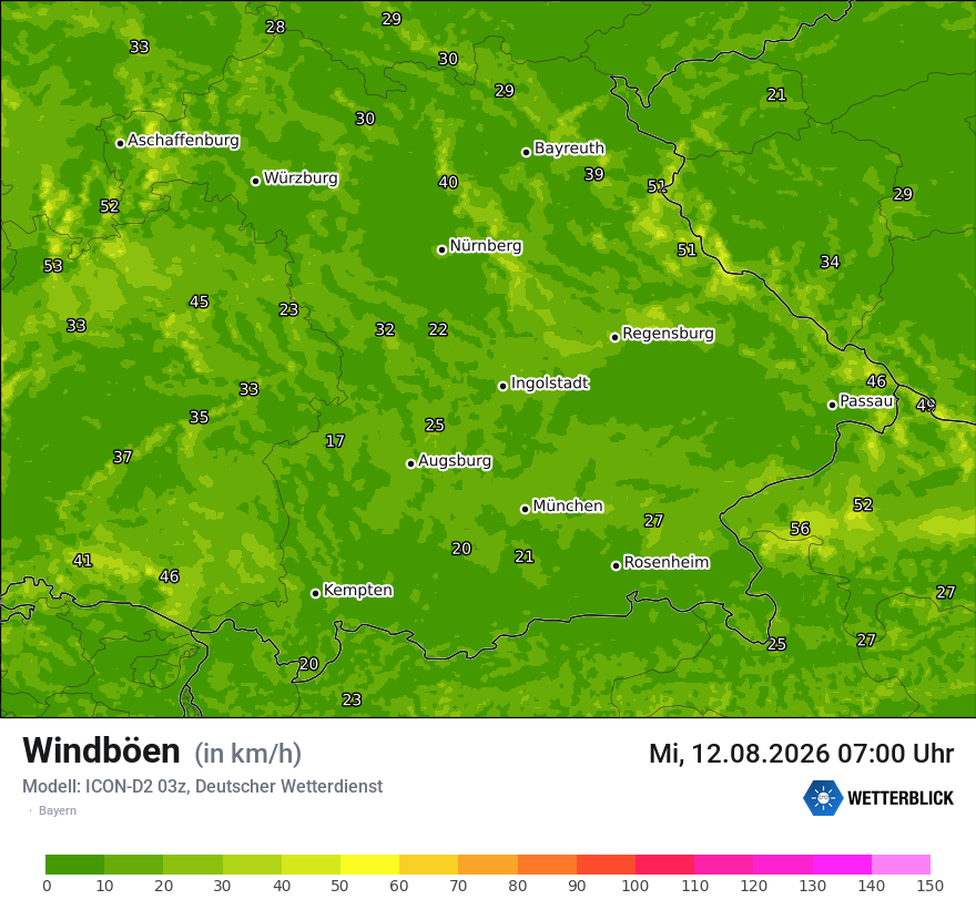 Maximale Windböen