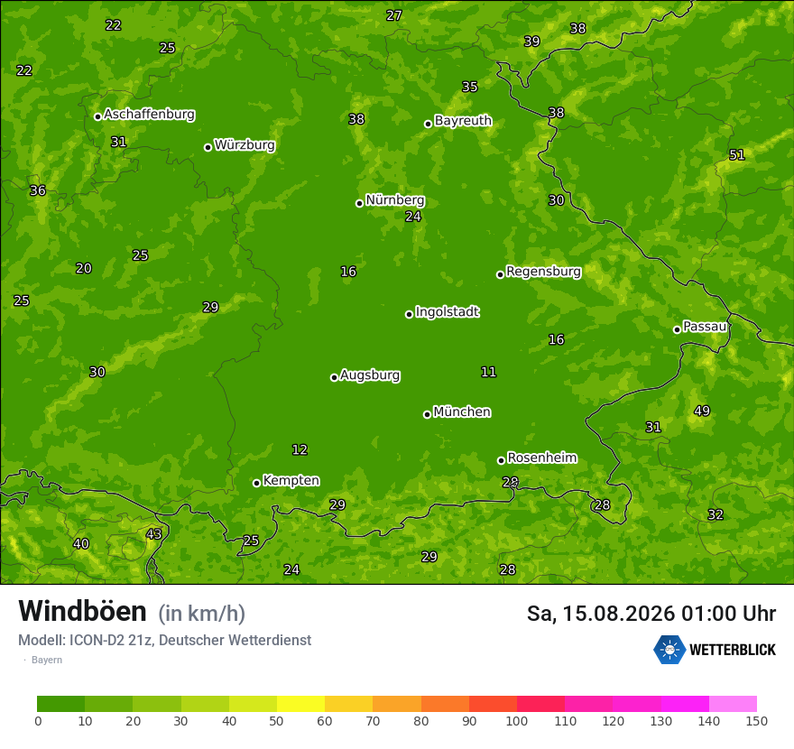 Maximale Windböen