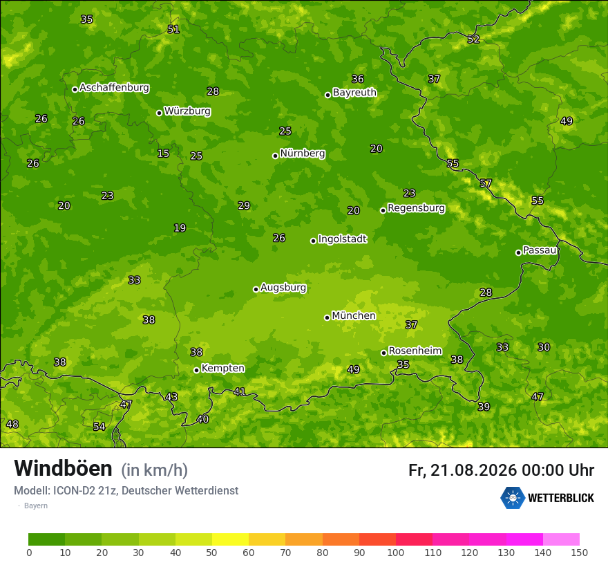 Maximale Windböen