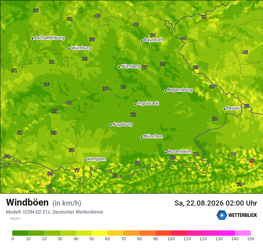 Maximale Windböen
