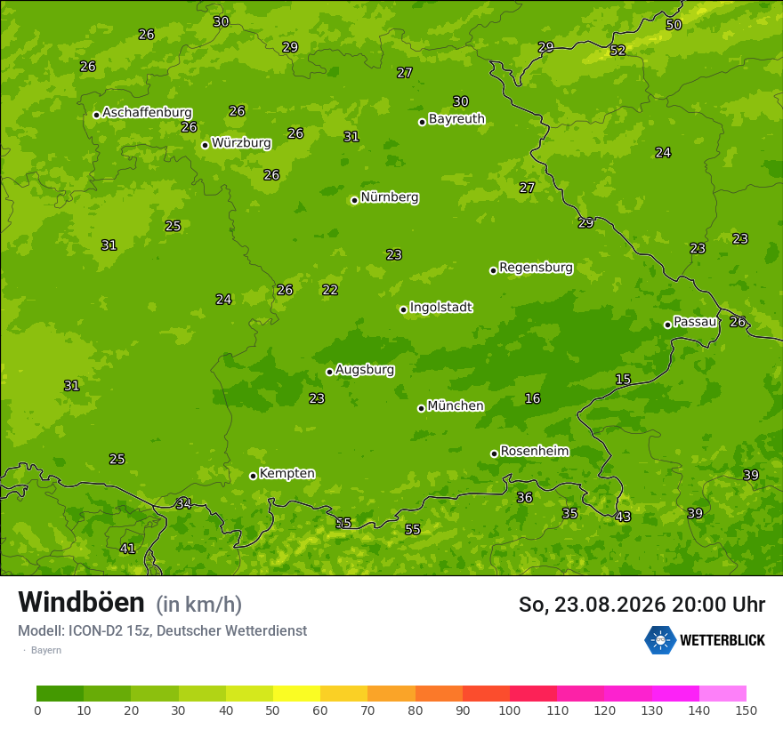 Maximale Windböen