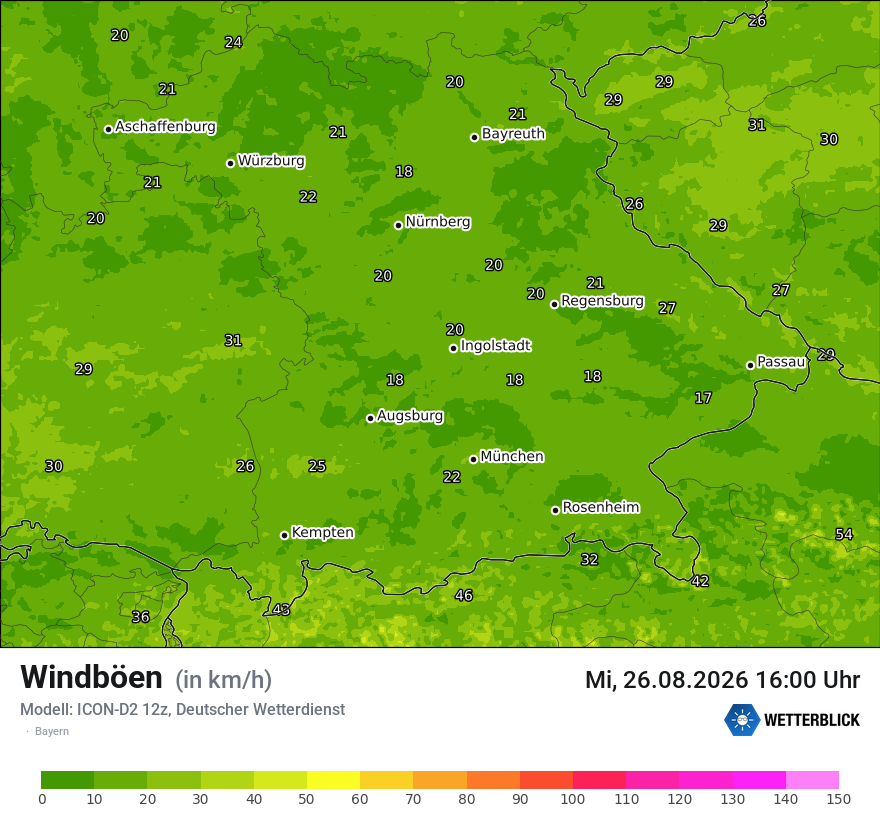 Maximale Windböen