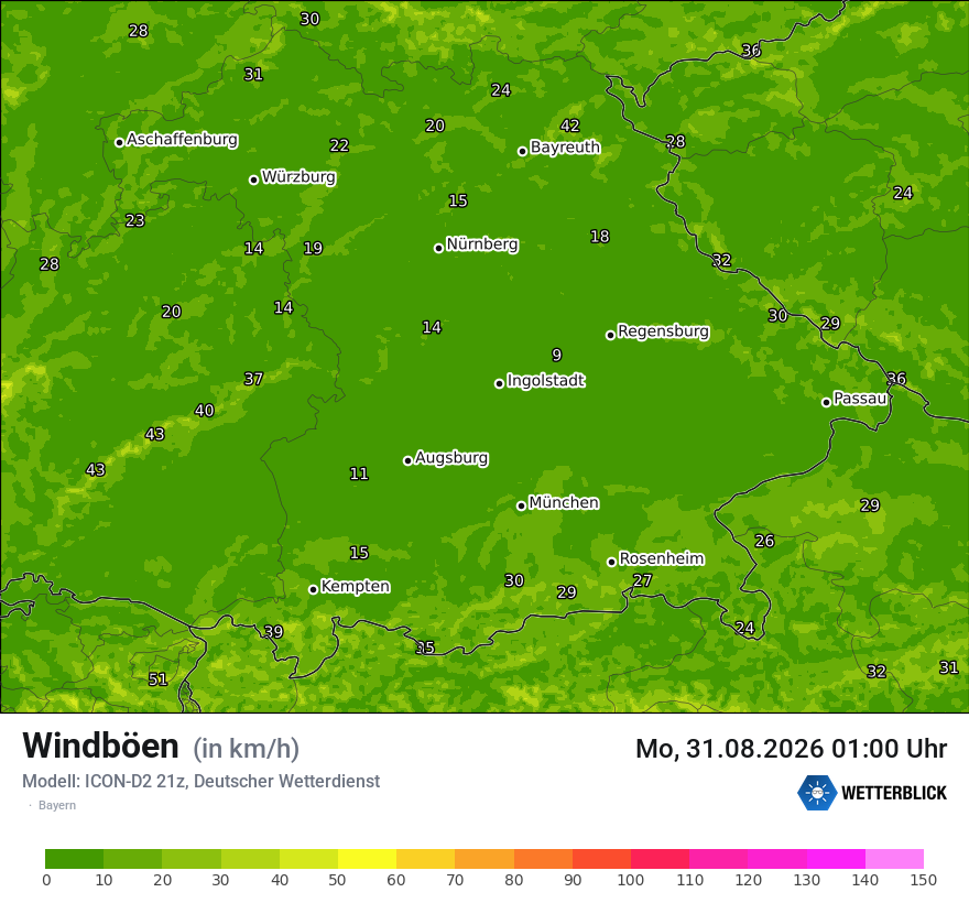 Maximale Windböen