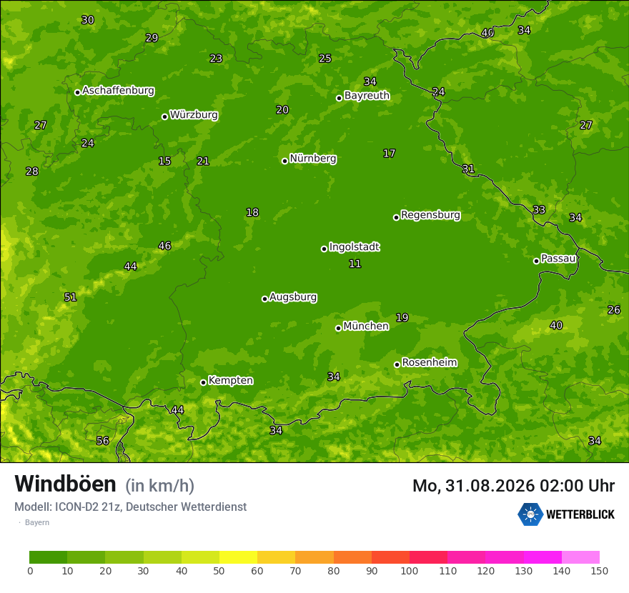 Maximale Windböen