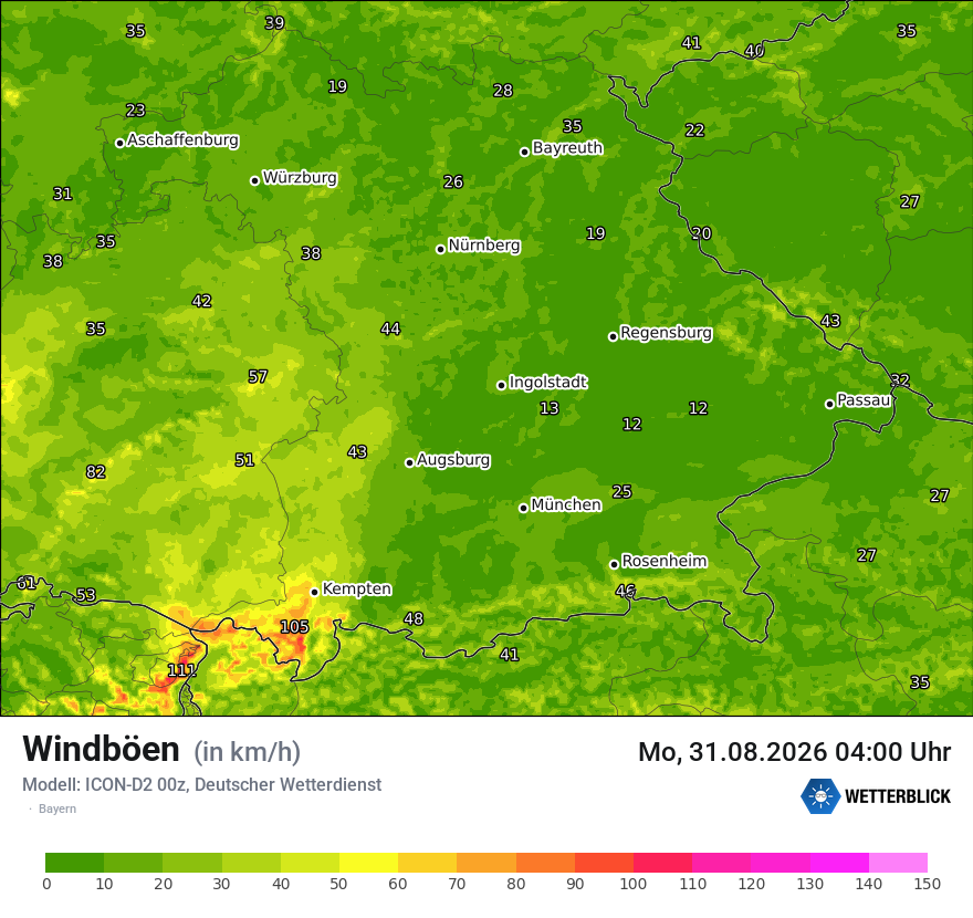 Maximale Windböen