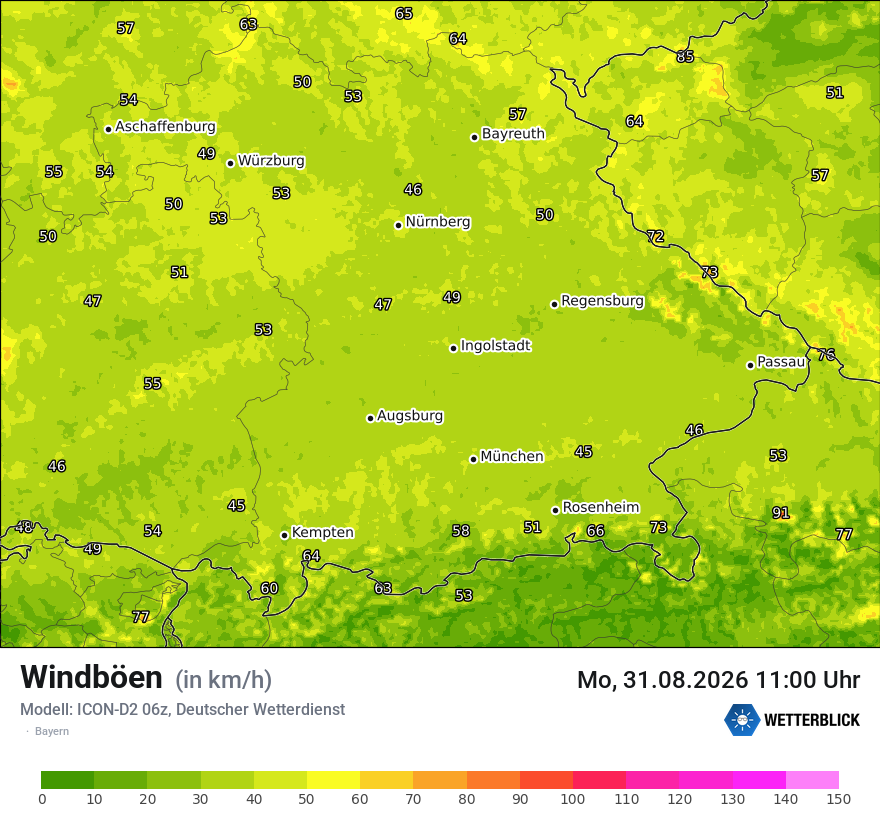 Maximale Windböen