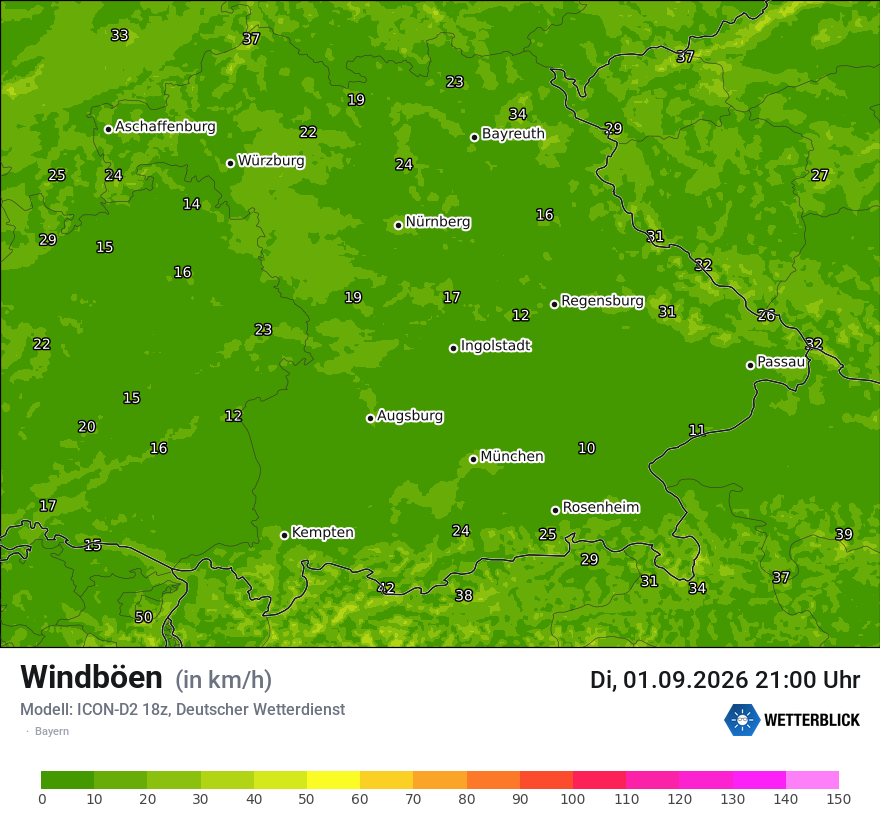 Maximale Windböen
