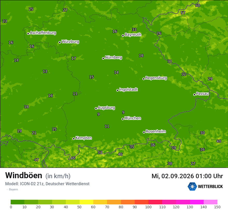 Maximale Windböen