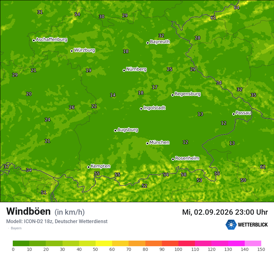 Maximale Windböen