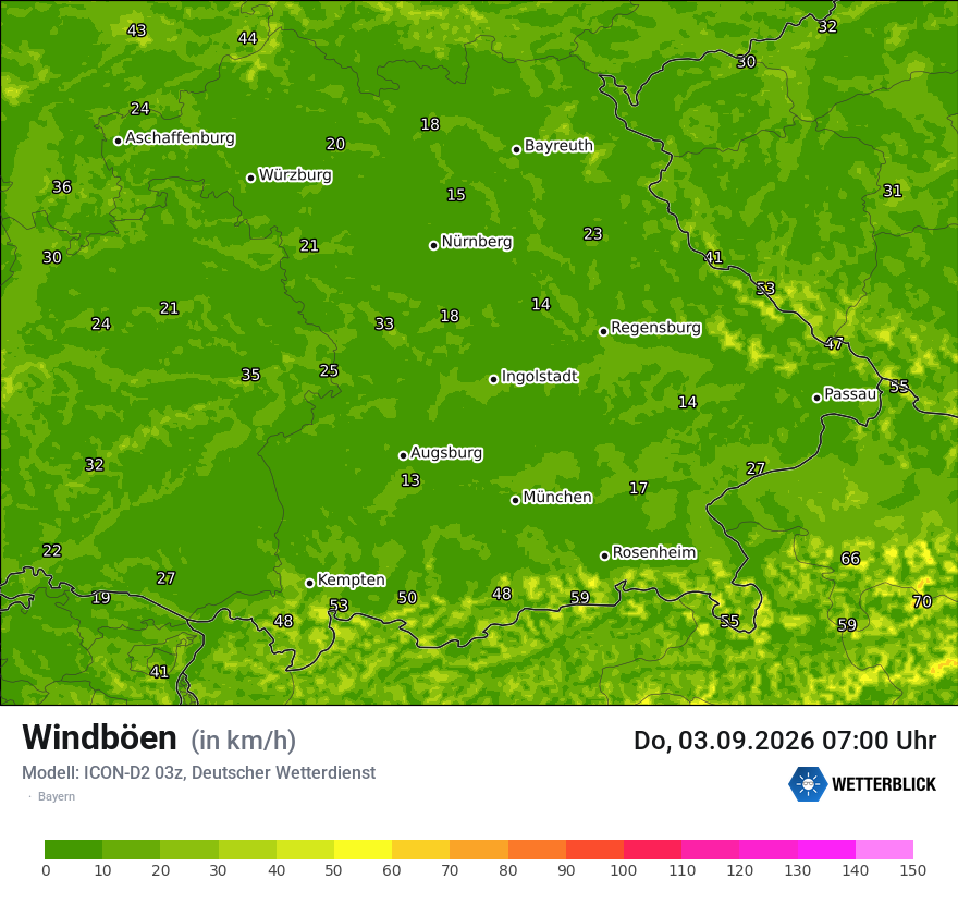 Maximale Windböen