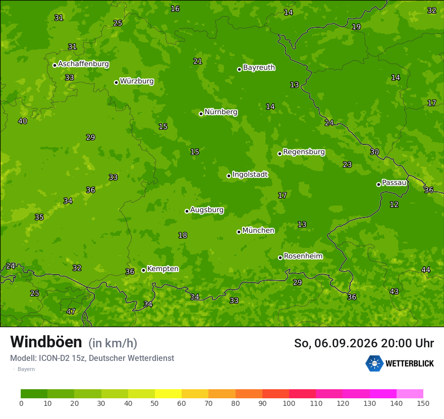 Maximale Windböen