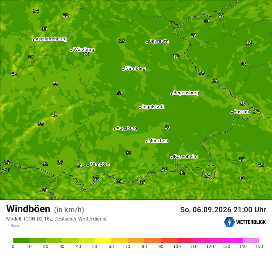 Maximale Windböen