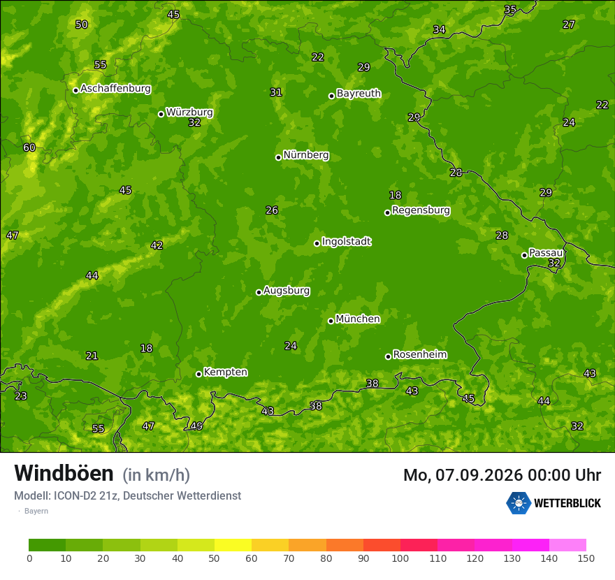 Maximale Windböen