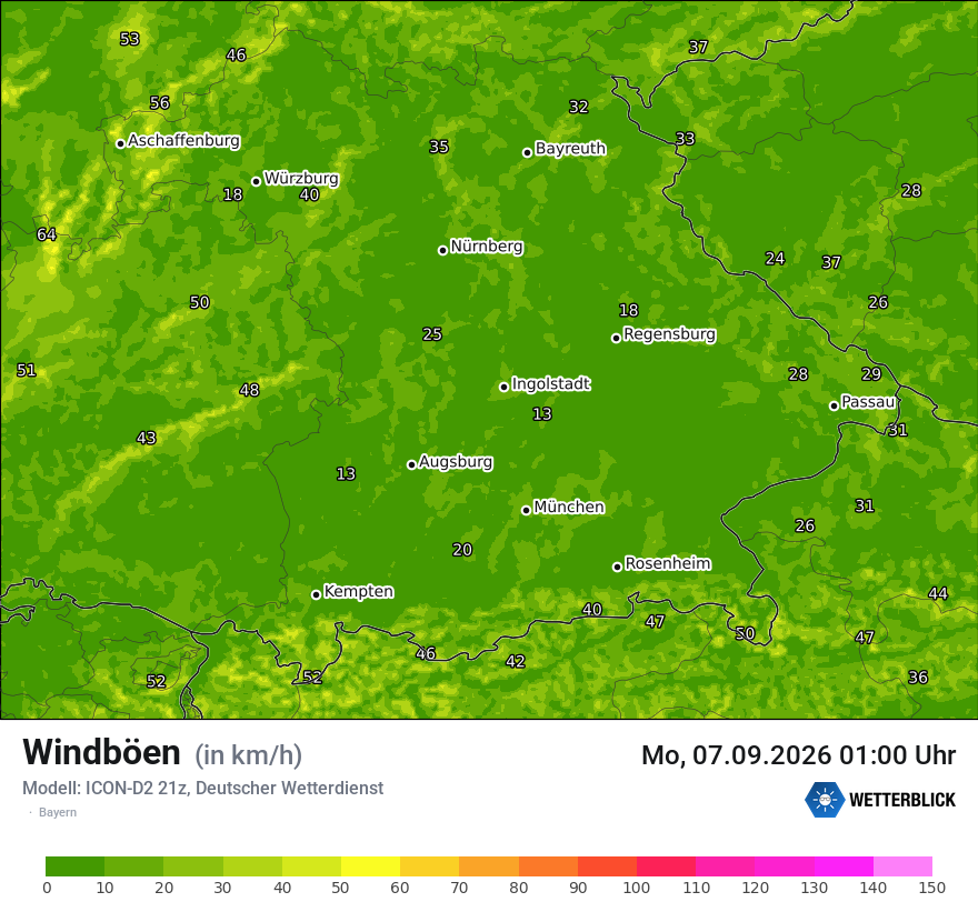 Maximale Windböen