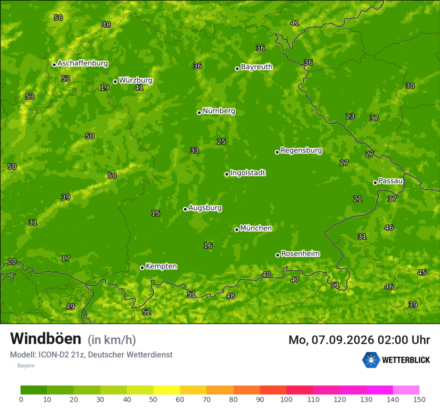 Maximale Windböen