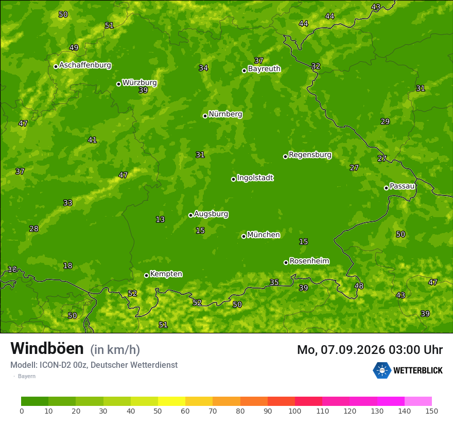 Maximale Windböen