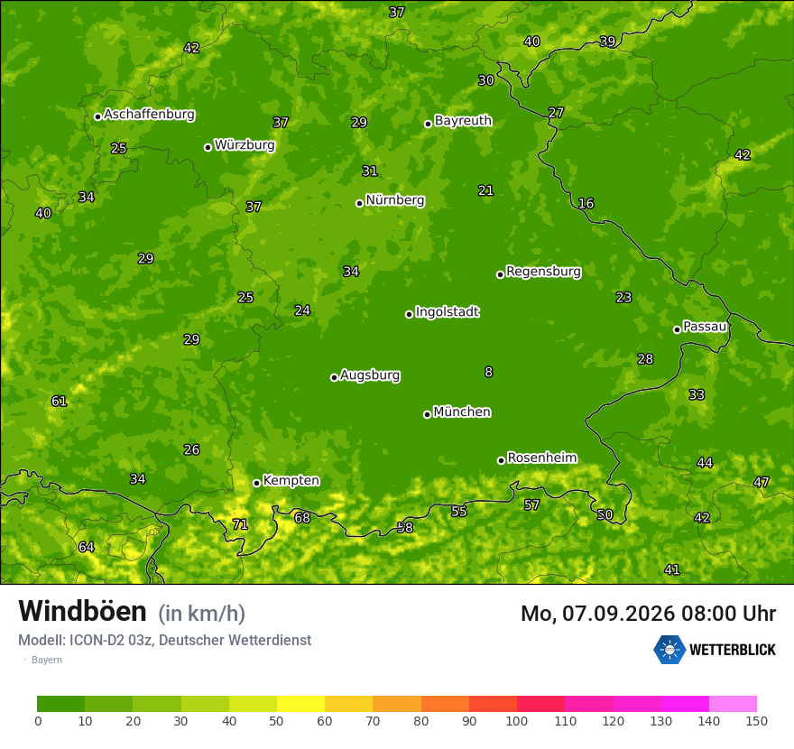 Maximale Windböen