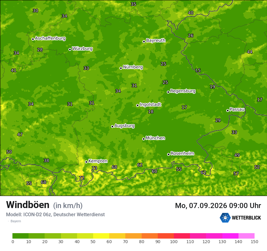 Maximale Windböen