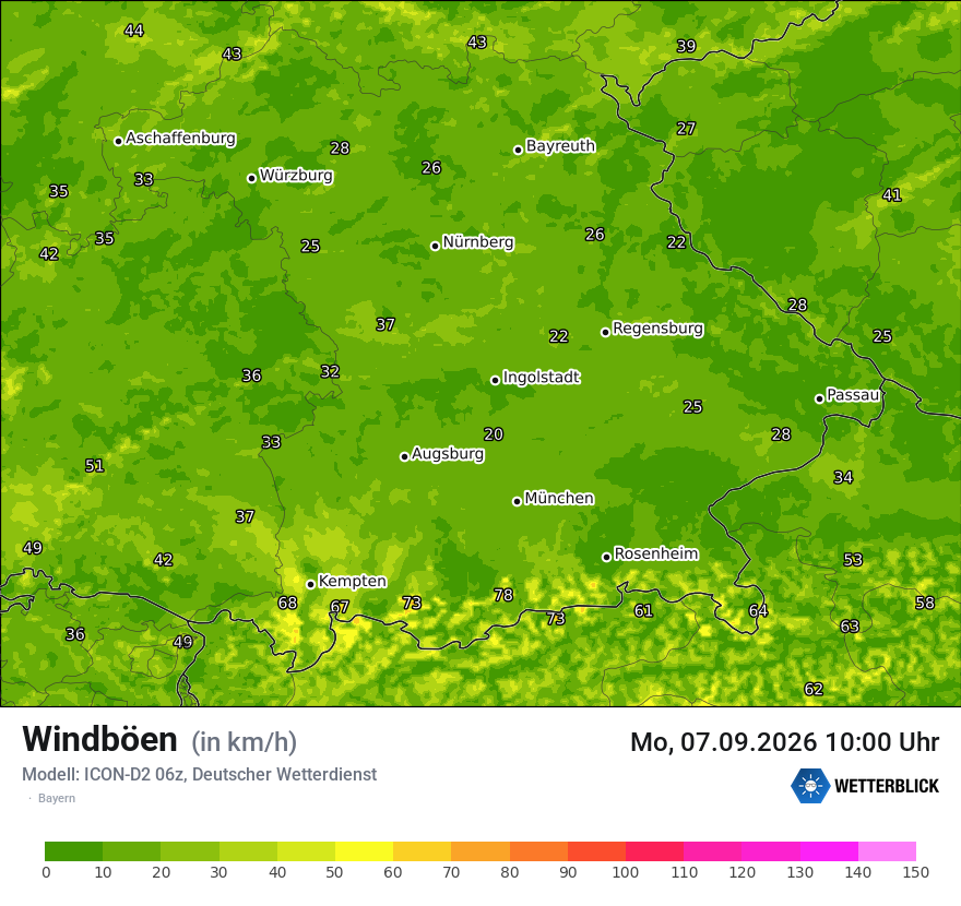 Maximale Windböen